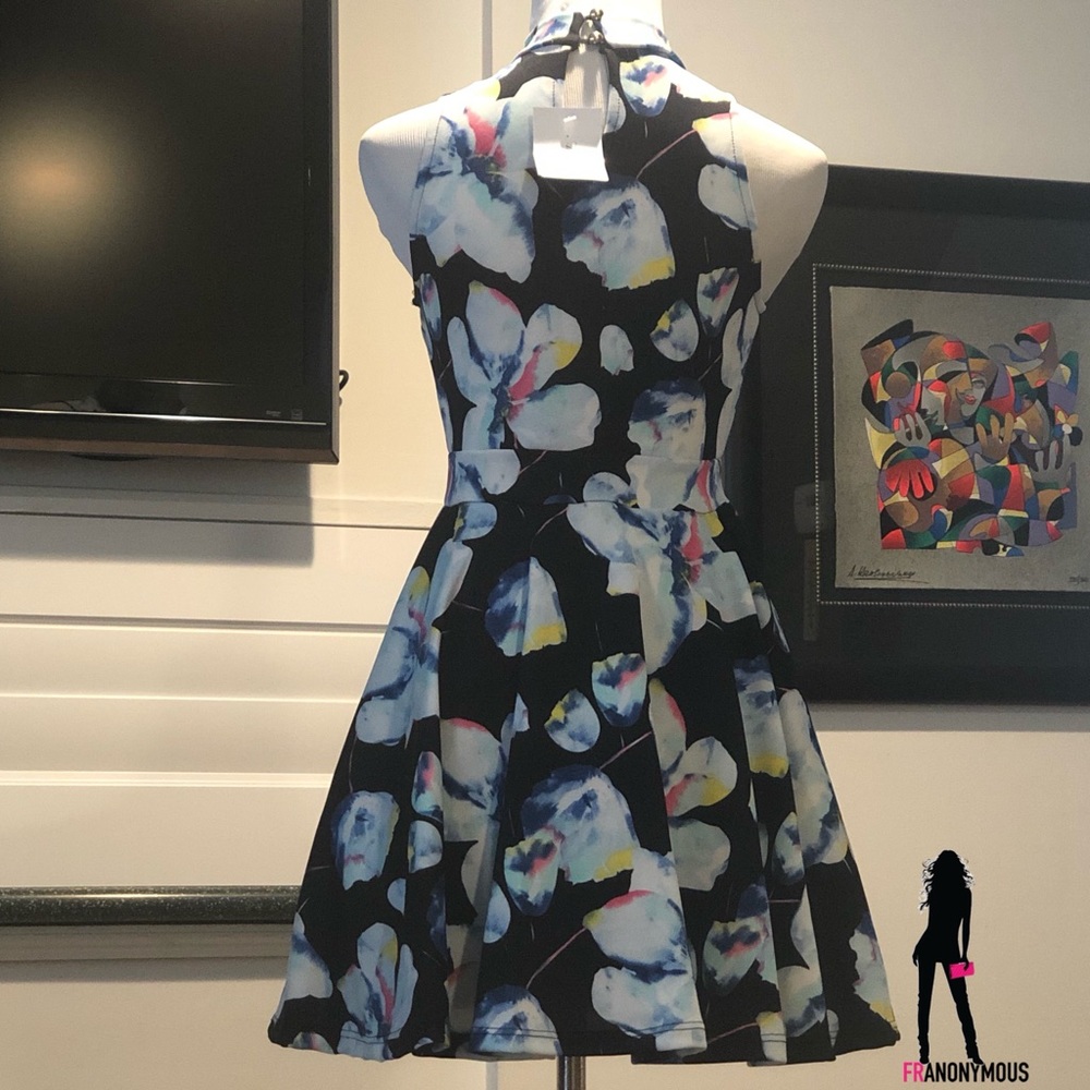 Floral Print Cut out Detail Dress S M L - Picture 4 of 4